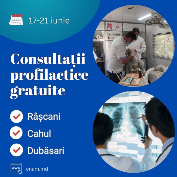 Consultații medicale gratuite pentru locuitorii din raioanele Râșcani, Cahul și Dubăsari