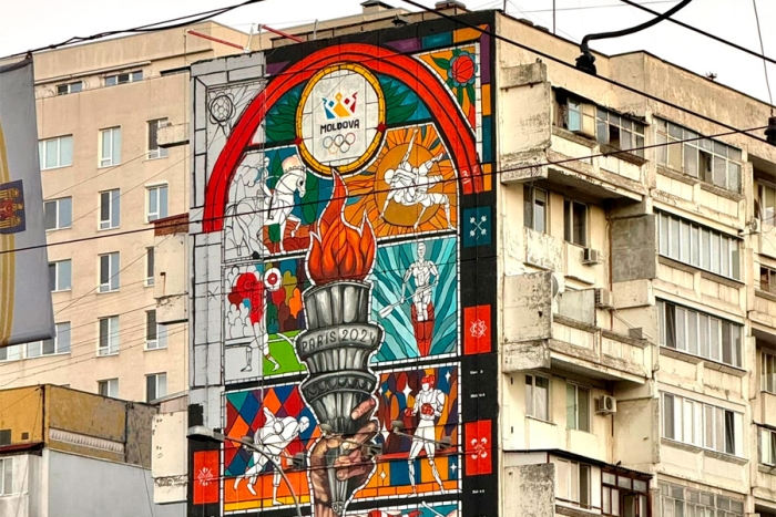 Pictura murală „Visul Olimpic”, în proces de restabilire