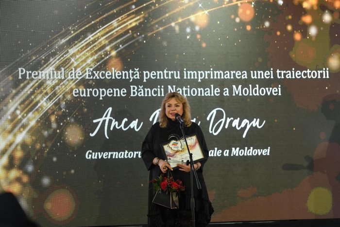 Guvernatoarea Băncii Naționale a Moldovei, Anca Dragu, distinsă cu Premiul de Excelență
