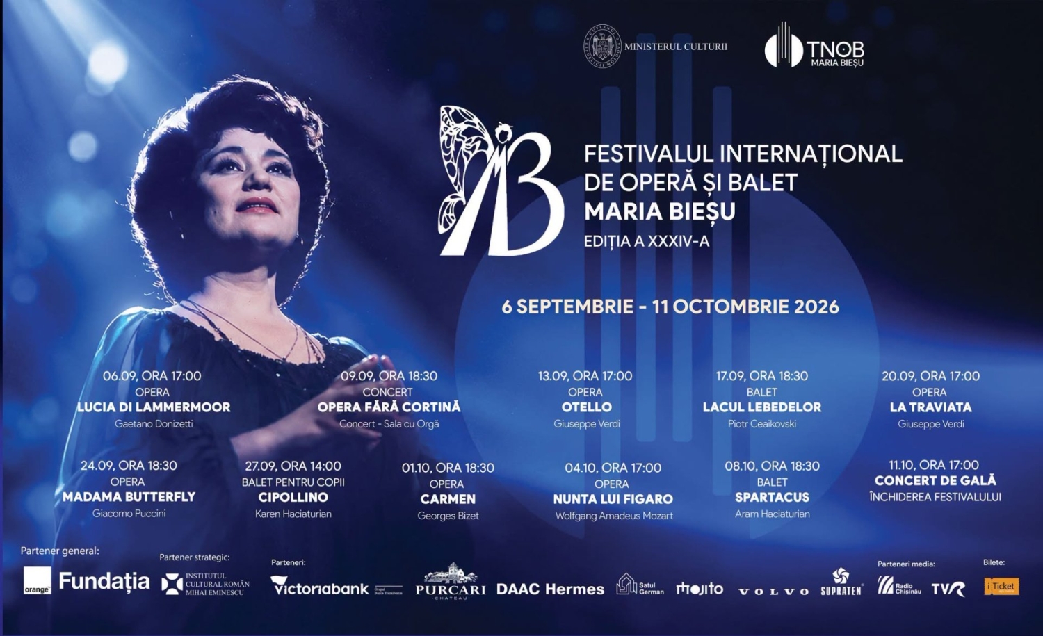 Festivalul Internațional de Operă și Balet „Maria Bieșu” revine cu ediția a XXXIV-a