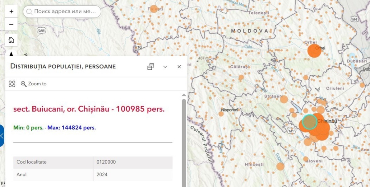 Populație, clădiri și locuințe pe o singură hartă interactivă