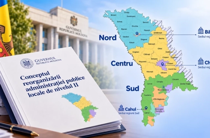 Raioane din Moldova vor fi înlocuite cu trei regiuni