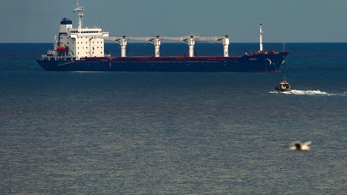 O navă comercială a fost lovită de o dronă în Marea Neagră