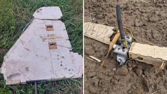 Rămășițe de drone depistate pe un câmp din raionul Telenești