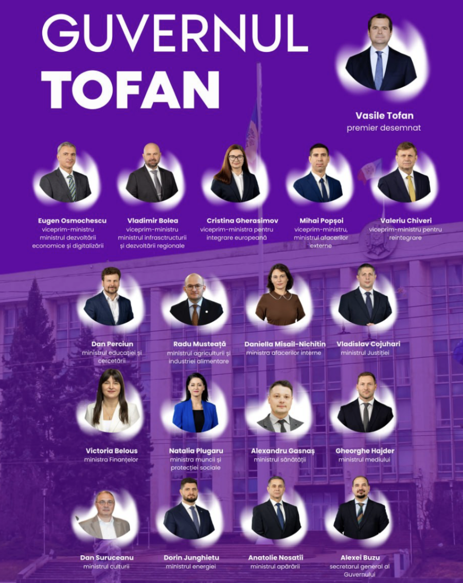 Patru miniștri noi în Guvernul Tofan